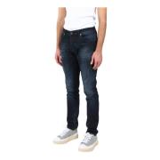 Dondup Skinny Jeans med Använd Behandling Blue, Herr