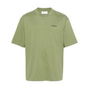 Off White Skate-stil T-shirt med logotyp tryck Green, Herr