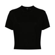 Theory Svart Merinoull T-shirt Rund Hals Black, Dam