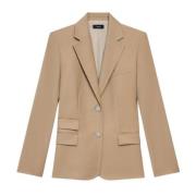 Theory Kamel Flanell Blazer Peak Revers Brown, Dam