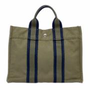 Hermès Vintage Pre-owned Canvas totevskor Green, Dam