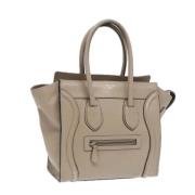 Celine Vintage Pre-owned Laeder handvskor Beige, Dam