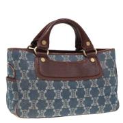 Celine Vintage Pre-owned Canvas handvskor Blue, Dam