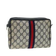 Gucci Vintage Pre-owned Canvas kuvertvskor Blue, Dam