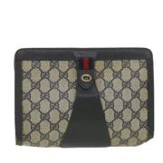 Gucci Vintage Pre-owned Canvas kuvertvskor Gray, Dam