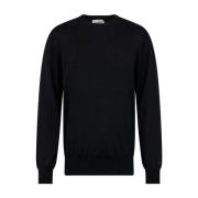 MC2 Saint Barth Räfflad O-Neck Ull Jumpers Black, Herr