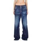 Dsquared2 Resenär Wide-Leg Jeans Blue, Dam