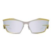 Givenchy Geometriska Cat-Eye Solglasögon i Skinande Gult Yellow, Dam