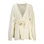 Guess Vit V-ringad Cardigan med Bälte White, Dam