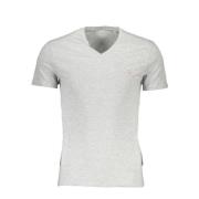 Guess Slim Fit V-Neck Tee med Logo Applique Gray, Herr