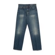 Victoria Beckham Sten Tvättad Kort Denim Jeans Blue, Dam