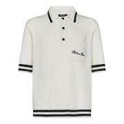 Balmain Vit Polo Tröja Aw24 White, Herr