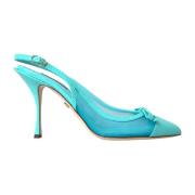 Dolce & Gabbana Turkosa Kitten Heel Slingback Pumps Blue, Dam