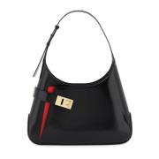 Salvatore Ferragamo Elegant läder axel hobo väska Black, Dam