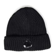 C.p. Company Svart Beanie Mössa Stiligt Vinter Tillbehör Black, Herr