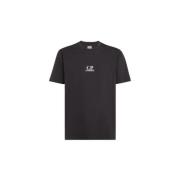 C.p. Company Logo Print Bomull T-shirt Black, Herr