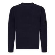 C.p. Company Blå Chenille Crew Neck Sweater Blue, Herr