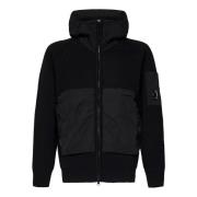 C.p. Company Svart Zip-Up Sweater Aw24 Black, Herr