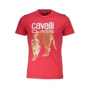 Cavalli Class Röd Bomull Logo Print T-shirt Red, Herr