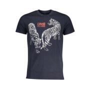 Cavalli Class Blå Bomull Tryck Logo T-shirt Blue, Herr