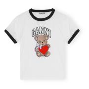 Ganni Vit Basic Jersey Bear T-Shirt White, Dam