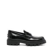 Tod's Svarta Penny-Slot Läderloafers Black, Dam