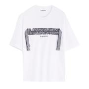 Lanvin Vit T-shirt med Curb spets White, Herr