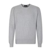 Gran Sasso Ljusgrå Crew Neck Sweater Gray, Herr