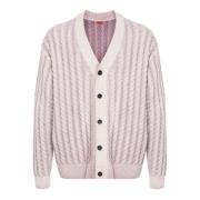 Barena Venezia Lila Cardigan Tröja med V-ringning Purple, Herr