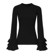 Valentino Garavani Svart Ull Viskos Pullover Tröja Black, Dam