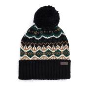 Barbour Stickad Fairisle Pom Pom Mössa Black, Herr