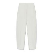 Jil Sander Byxor med logotyp White, Dam