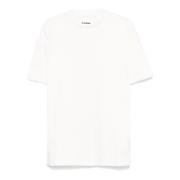 Jil Sander Lagerad Bomull Vit T-shirt White, Herr