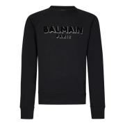 Balmain Svart Crewneck Sweatshirt Aw24 Black, Herr