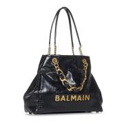 Balmain Svart Shopper Väska Elegant Design Black, Dam