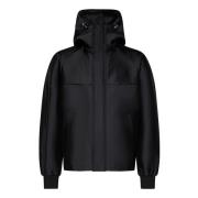 Alexander McQueen Svart Silkeblandad Windbreaker Jacka Black, Herr