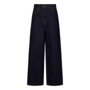 Etro Blå Baggy Jeans med Hög Midja Blue, Dam