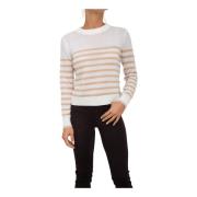 Nenette Vit Cashmere Crewneck Sweater White, Dam