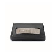 Orciani Svart Nappa Läder Clutch Väska Black, Dam