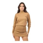 Silvian Heach Stickad Bodycon Klänning Beige Beige, Dam