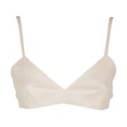 The Mannei Läder Bralette Beige, Dam