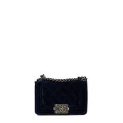 Chanel Vintage Pre-owned Sammet chanel-vskor Blue, Dam