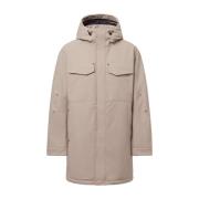 Ecoalf Beige textil parka för män Beige, Herr