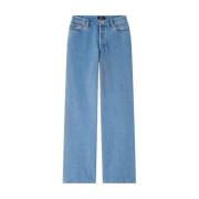 A.p.c. Högmidjade straight leg jeans Blue, Dam