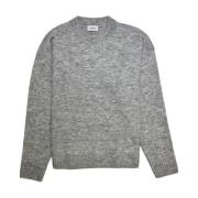 Amish Grå Bomull Crew Neck Tröja Gray, Herr