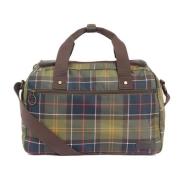 Barbour Tartan Flight Bag med flera fack Green, Herr