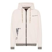 Carlo Colucci Cutting Story Hoody Stickad White, Herr