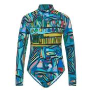 Carlo Colucci orterad Tryckt Body De Vita Blue, Dam