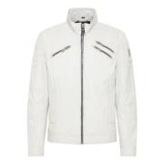 Carlo Colucci Joker Bikerstil Läderjacka White, Herr