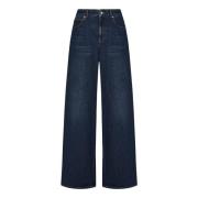 Alexander McQueen Blå Jeans med Logotyp Patch Blue, Dam